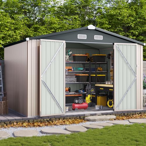 Aoxun 8x10 ft Metal Outdoor Storage Shed