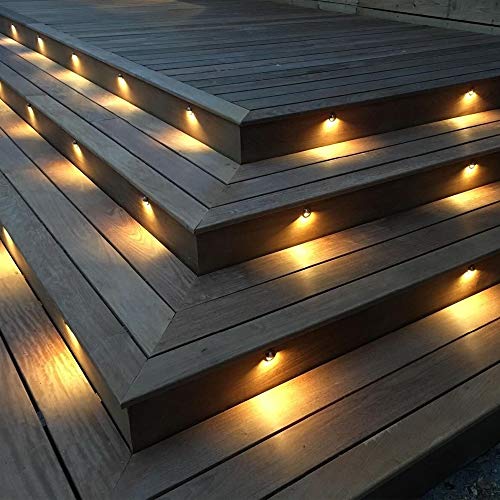 Fvtled Pack Of 10 Low Voltage Led Deck Lights Outdoor Step Stair Lights D35Mm 12V Ip65 Waterproof Warm White Landscape Deck Lighting For Garden Yard Steps Stairs Floor Decoration, Red Bronze #TOP5