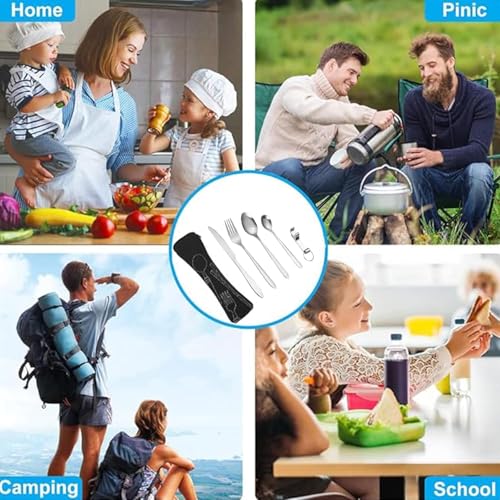 ergonomische Griffe und sichere Fächer - Detailansicht von Mnsconkl Campingbesteck 4 Pers. Deal – Dealfoxx.de