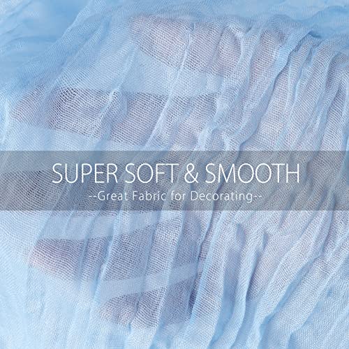 Avitorry 6Pcs Baby Blue Cheesecloth Table Runner 10Ft Gauze Cheese Cloth Table Runner 120 Inches Long Cheesecloth Table Runner Bulk For Wedding Bridal Baby Shower Boy Birthday Party Table Decorations #TOP1