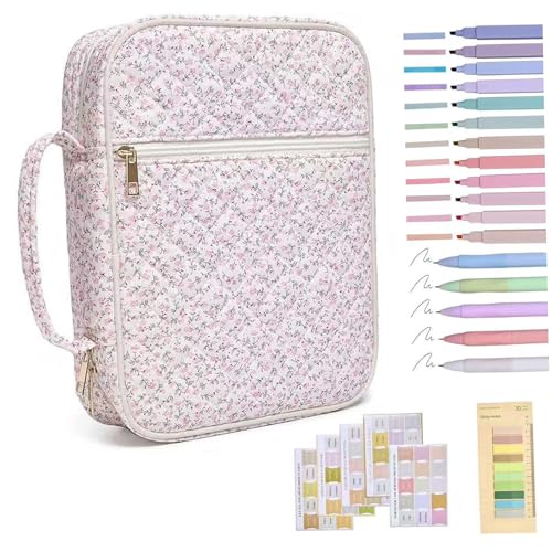 La Mejor Recopilación de Mujer al mejor precio. 49 Funda para Biblia acolchada floral portátil protectora con pestañas resaltadores y bolígrafos elegante para niñas y mujeres estilo 2