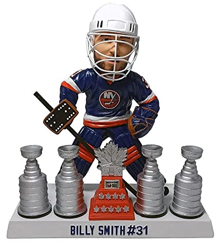 NY Islanders Billy Smith with 4 Stanley Cups and The Conn Smythe Trophy Bobblehead