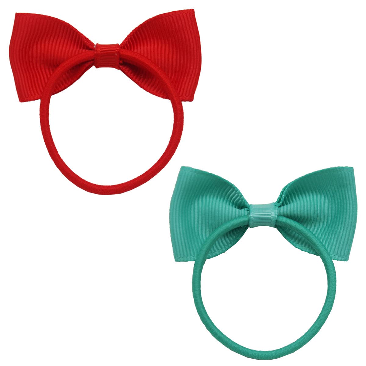 20Pcs Baby Girl Toddlers Hair Bows, Mini Elastic Hair Ties Accessories Bow Ponytail Holder Rubber Hair Bands for Girls Kids Teens (White, One Size)