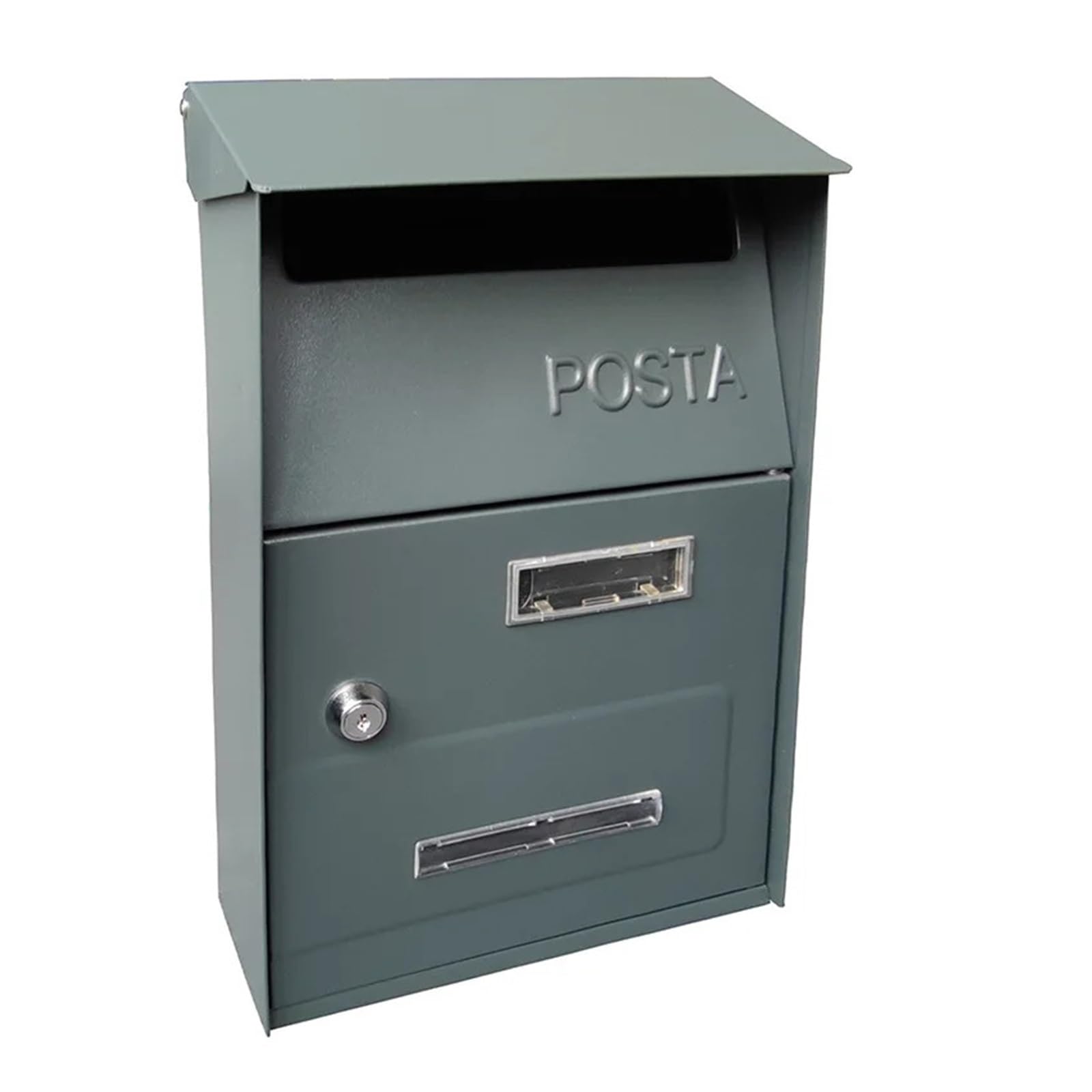 Post Box Message box Villa home metal mailbox(Sand grain ash)