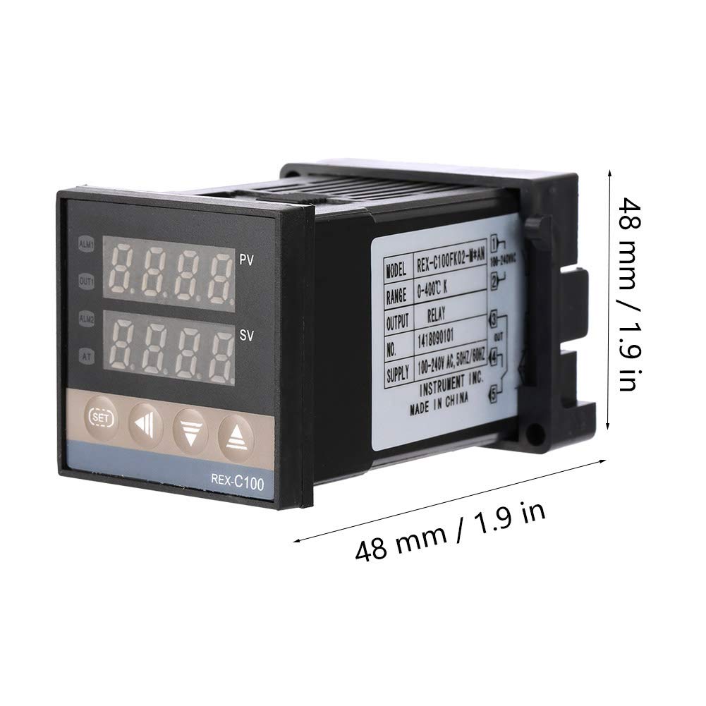 Regolatore di temperatura, 0-400 ℃ REX-C100 FK02-M * AN Termostato digitale PID Termostato AC 250V Interruttore di controllo della temperatura Termostati