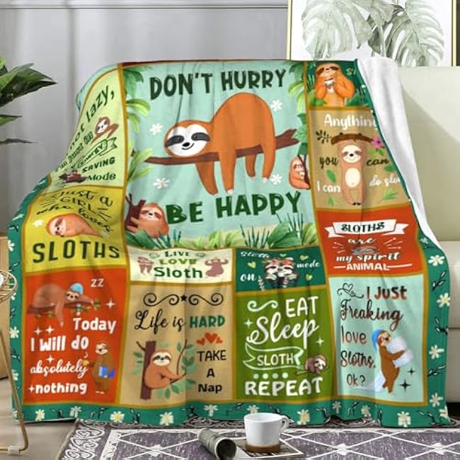 Sloth Blanket Gifts for Women,Cute Sloths Stuff Throw Blankets Best Christmas Birthday Gifts for Animal Lovers Girl Adults Kids 50x40