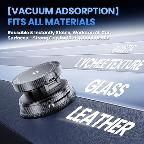 Image of 360 Adjustable Radio Magnetic Suction Phone Holder + MagSafe Car Mount for iPhone 17 /16 /15 /14 /13 /12, Air Plus & More - Perfect for Cars, Kitchen, Bedroom, Gym
