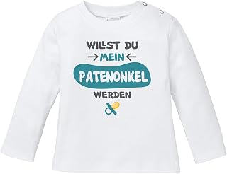 Camiseta de manga larga para bebé Patenoneta, color blanco 68 cm-74 cm