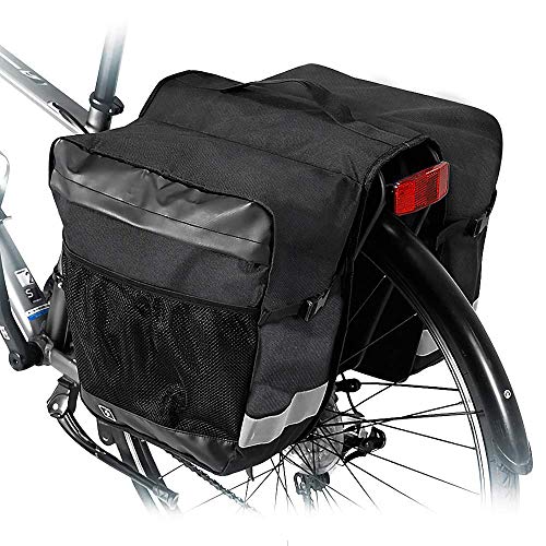Alforjas para Bicicleta 28L Bolsas Bicicletas Traseras Bolsa Sillín Doble para Bicicleta Alforjas para Portaequipajes de Bicicleta Asiento Trasero Pannier Bag Impermeable para MTB Bicicleta Carretera