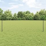 Homgoday Zaunpfosten 11 Stück U-Kanal Grau 60 cm Stahl, Sechseckzaun Grau 0,6x25 m Stahl Zaun Hauszaun Model3336852