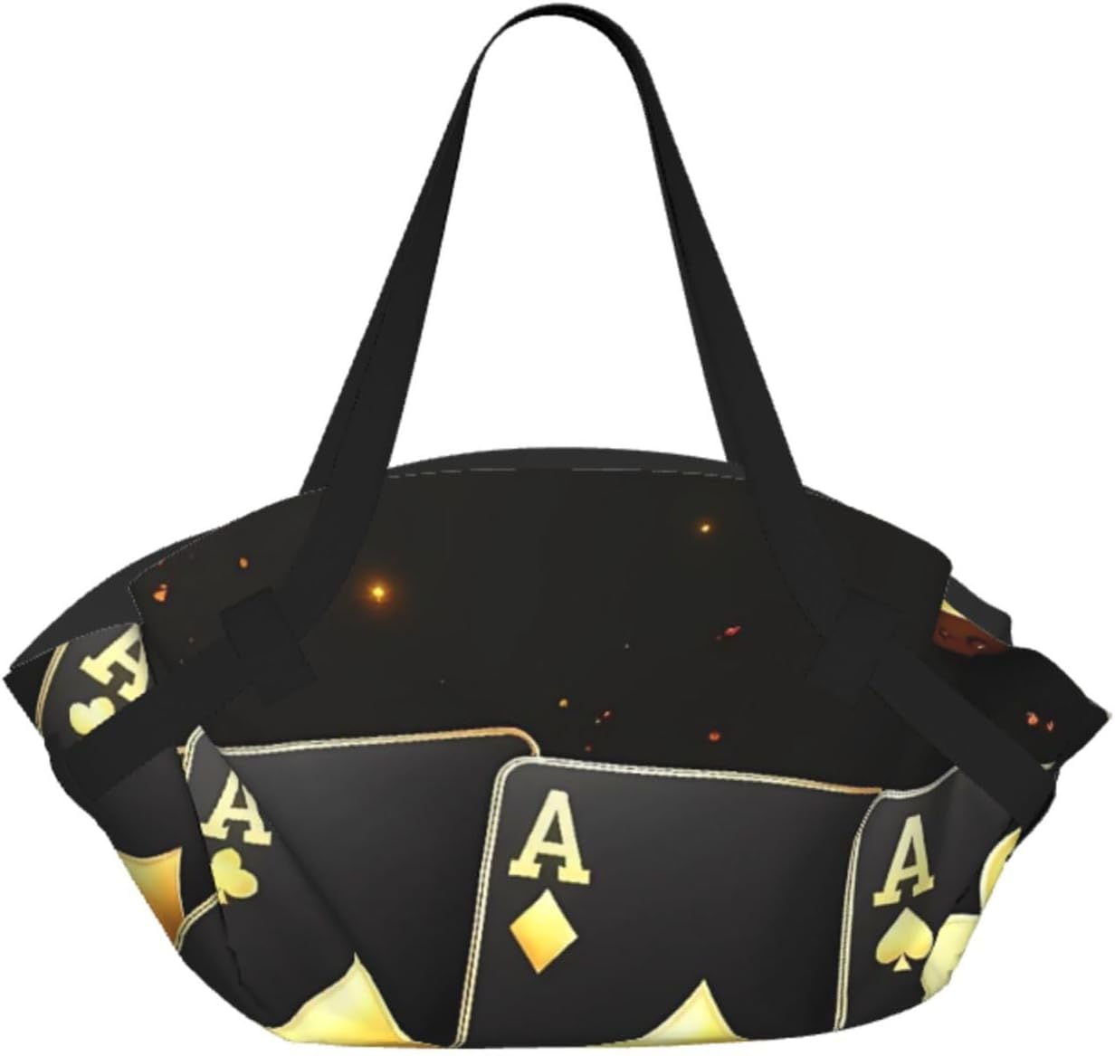 Casino Playing Cards Pattern Foldable Camping Tote Bag Picnic Blanket Bag Portable Beach Mat Tote Waterproof Outdoor Picnic Mat Carry Bag