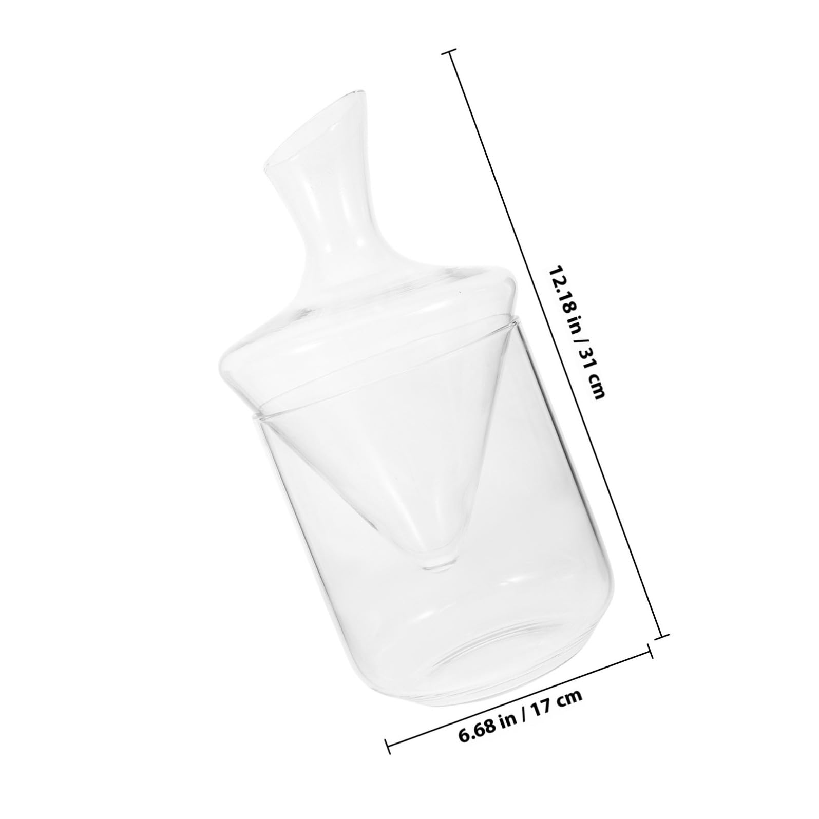 Set di Decanter per Vino in Vetro Trasparente Secchiello per Ghiaccio, Design Raffinato e Classico, per Casa e Bar