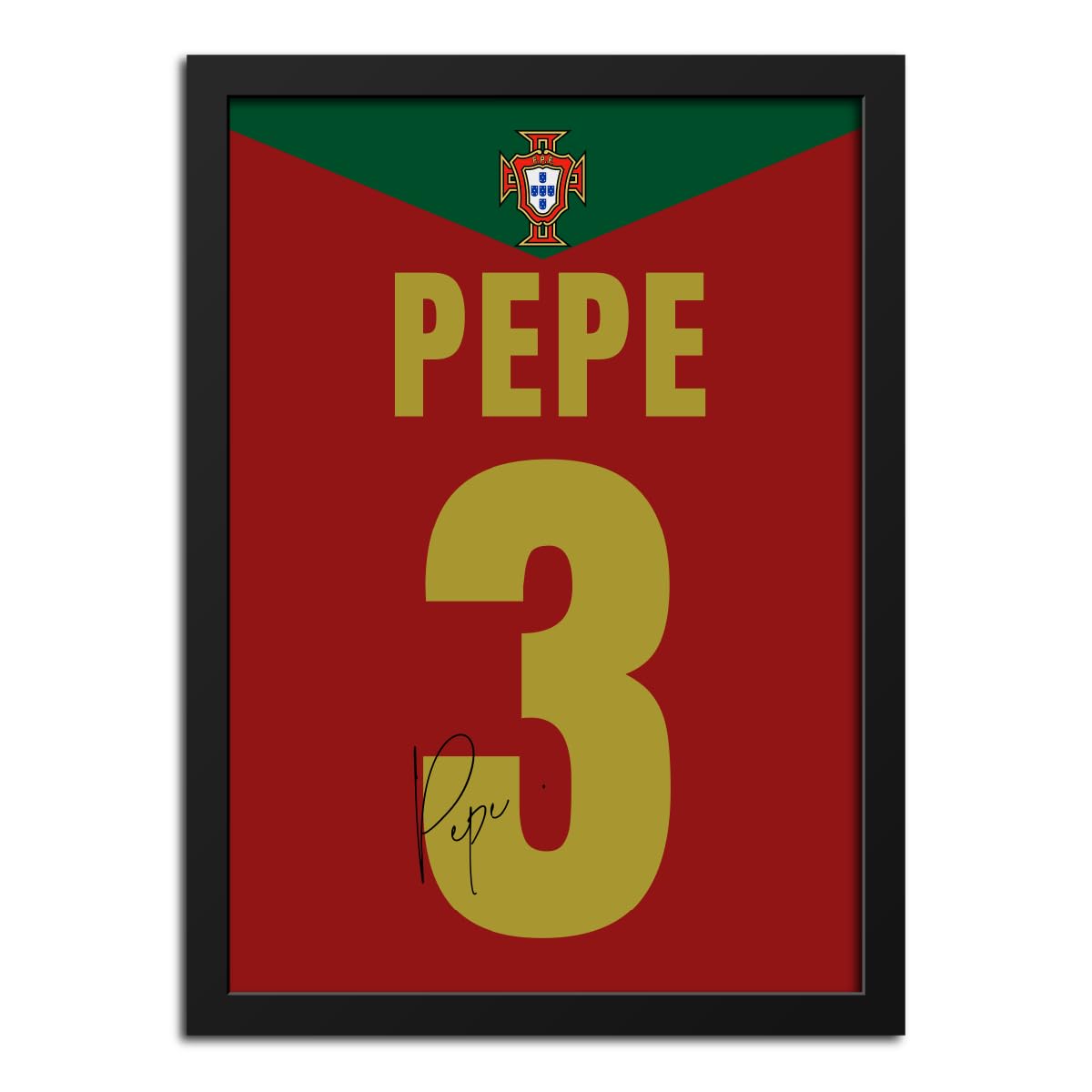 inspire TA Pepe Portugal Jersey World Cup 2026 Poster Framed Laminated Poster Wall Hanging Wooden Photo Frames 12 X 9 Inches-image-33