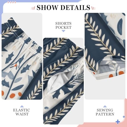 Boys' Pants Christmas Tree Stripe Flower Long Bottoms Jogger Pants Elastic Waist Trousers with Pockets S-XL4