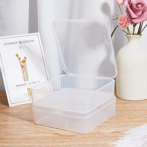 Image of BENECREAT 27 Pack Mixed Size Rectangle Mini Clear Plastic Bead Storage Containers Box Case with lid for Items,Pills,Herbs,Tiny Bead,Jewerlry Findings, and Other Small Items