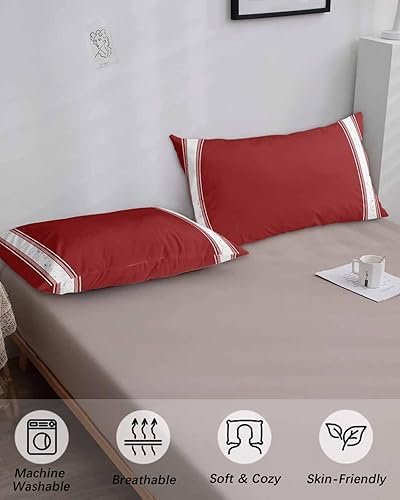 Miniatura 4 de Fundas de almohada de Navidad tamaño King, fundas de almohada suaves decorativas para sofá largo lumbar con cierre de sobre, diseño de rayas blancas