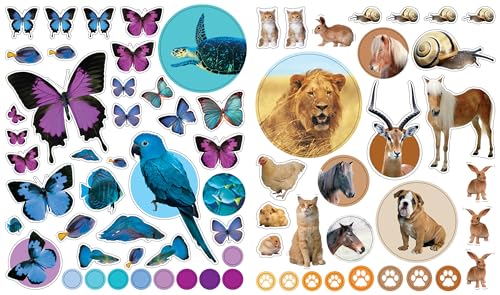 Workman Publishing Animals: 400 reusable stickers inspired by nature (Eye Like Stickers), multicolour, 1, 9780761169338