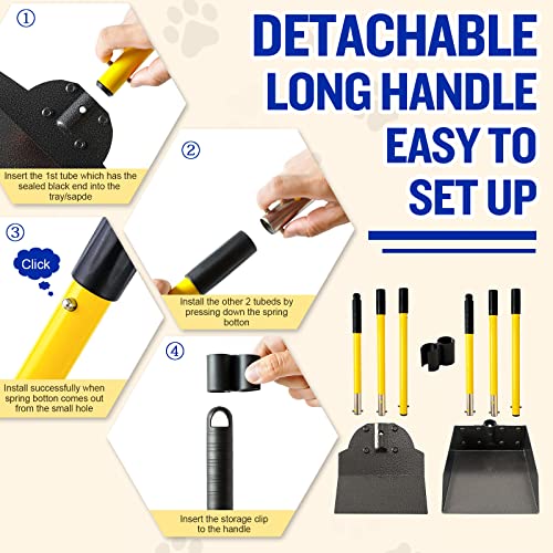 Dog Pooper Scooper,Tray and Spade Set Poop Scooper for Dogs, Adjustable Long Handle Metal Pooper Scooper with Bin for Pet Waste Removal, No Bending Clean Up for Medium and Large Dogs by Snagle Paw - Image 6