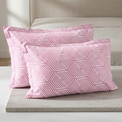 Image of Mush Aura Collection 300 TC Bamboo Pillow Covers Set of 2 | Bamboo Pillow Case for Hair & Skin, Ultra Soft Cooling Pillow Case, Breathable Smooth Pillowcase for Everyday Comfort (Blush Pink)
