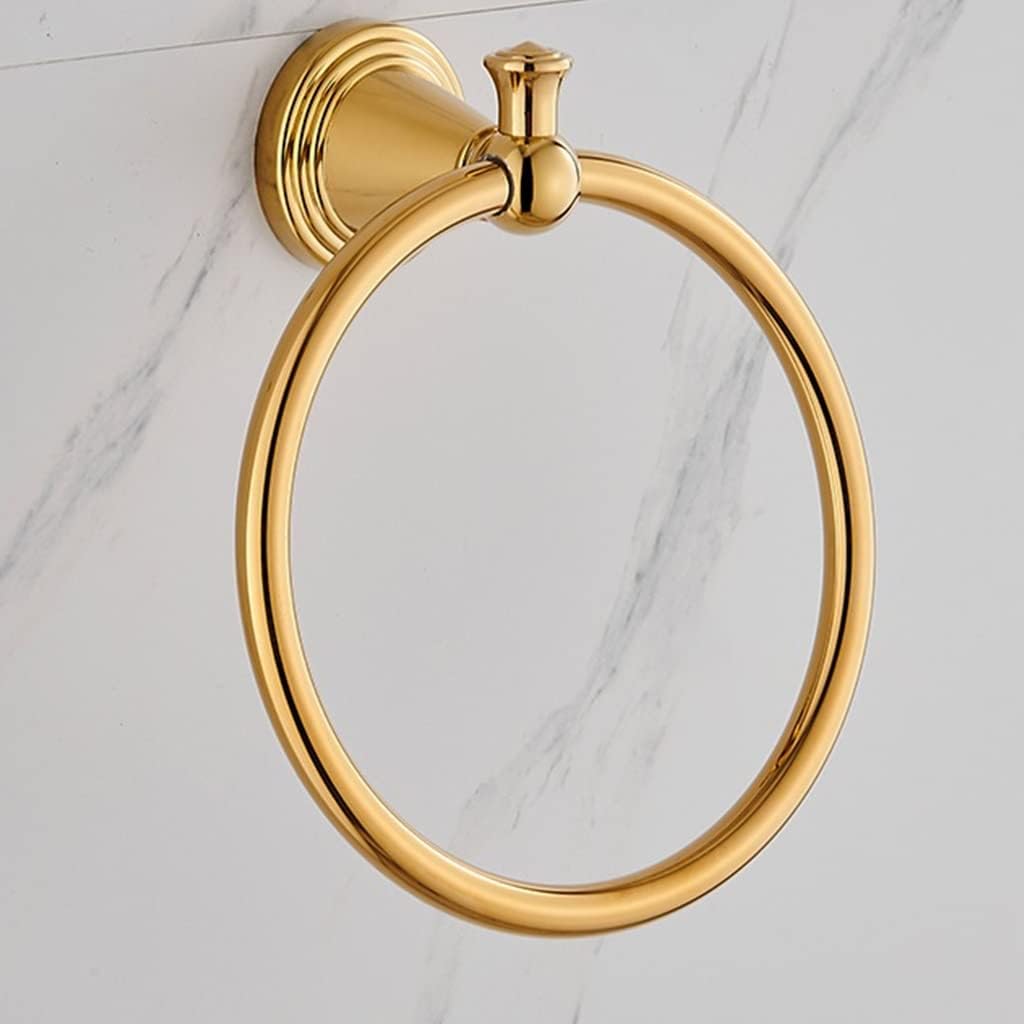 Light Luxury Palace Style Golden Bathroom Towel Ring, Bathroom Round Towel Rack, Bathroom Storage Rack Bathroom
