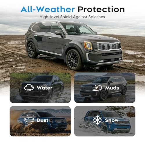 Image of Sunsdrew Mud Flap for 2020-2026 Kia Telluride Accessories - 4PCS Front & Rear Splash Guards - No-Drilling All Weather Exterior Mud Guards