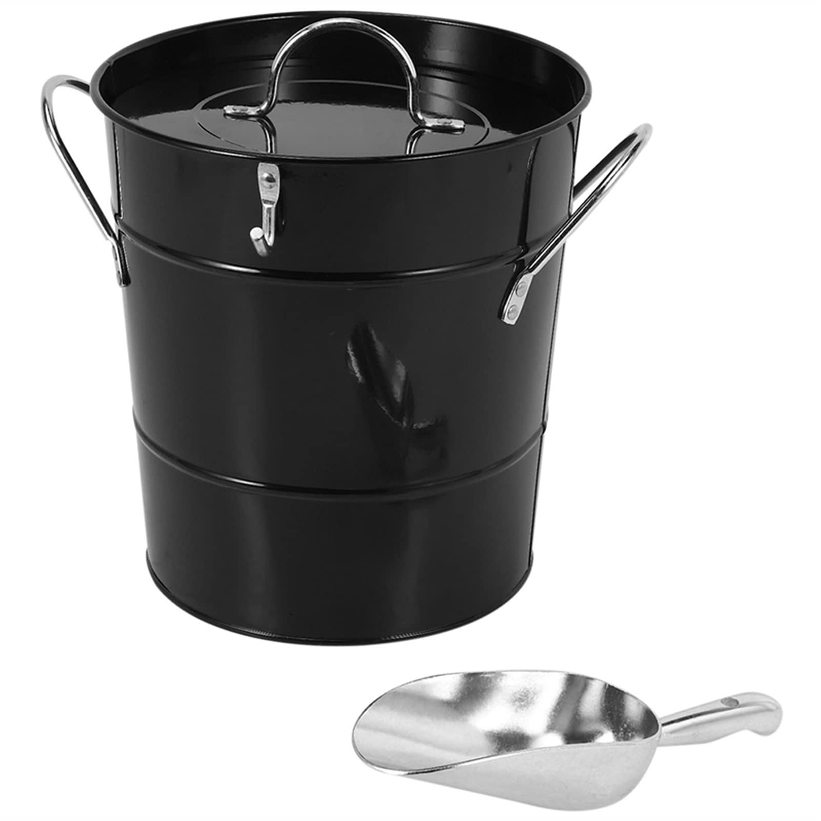 Cubitera/Enfriador Cubo de hielo engrosado negro simple con tapa con pala de hielo cubeta de hielo Cubo de hielo portátil Barra de hielo Cubierta de cerveza Contenedor de hielo Cubiteras Botellas