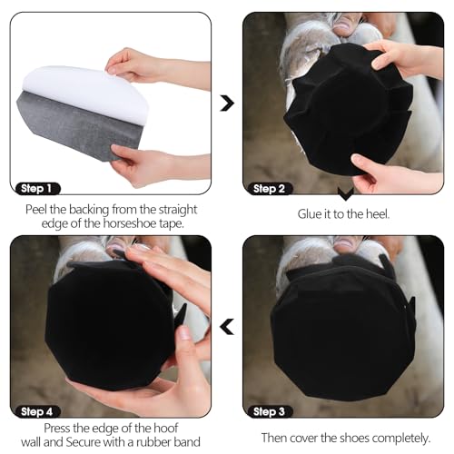 Dansydaisy Pacote com 18 fitas de casco de cavalo com faixa de borracha forte e aderente solução con
