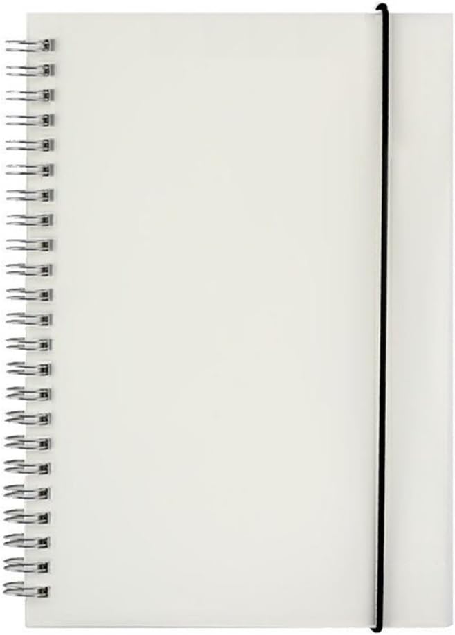 Zengest Wirebound Spiral Notebook Hardcover College Ruled Notebook B5 Large Size 10.2 x 7.4 Inches 160 Pages, Transparent