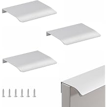 Cabinet Handles Aluminium Bright Cabinet Pulls Hidden Modern Furniture Pulls Hidden Cabinet Pulls Concealed Pulls for Kitchen Cabinets Aluminium Alloy Cabinet Hardware Matte Silver Pack of 3