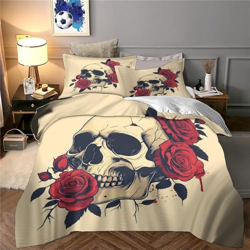 Parure de lit crâne en microfibre douce haute densité et impression 3D