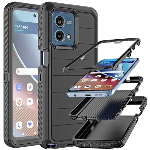 for Moto G Stylus 4G 2023 Case (No Screen Protector) with Drop Proof 3-Layer Durable Cover/Shockproof Armor Drop Protection Solid Rubber Case for Motorola Moto G Stylus 4G 2023-Black New