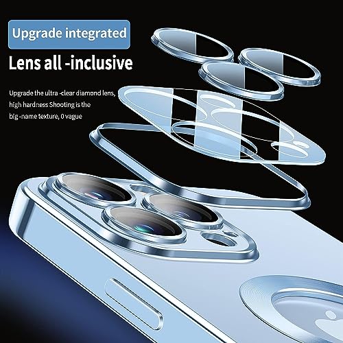 Image of SHINESTAR Electroplated Logo View Case for iPhone 14 Pro Max, Camera Lens Full Protection Luxury Electroplated Transparent TPU Slim Back Cover for iPhone 14 Pro Max - Blue