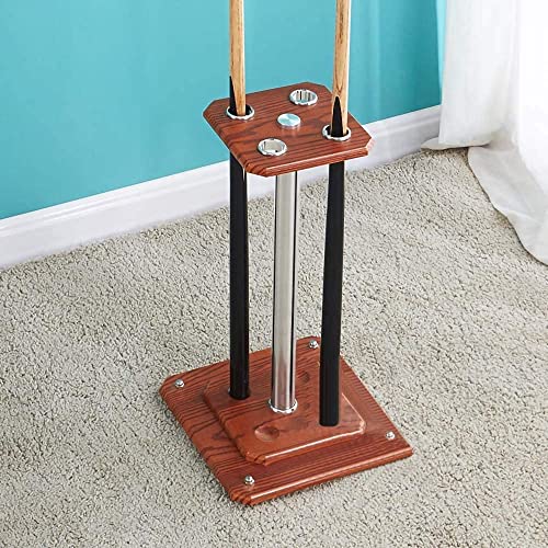 TBLOTYD 4 Solid Wood Pool Cues Racks, Billiard Bar Storage Rack,Display Floor Pool Cue Storage-Walnut Color,