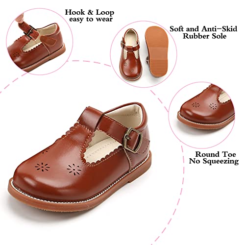 Image of PHIRAMIN Toddler Girl Mary Jane Dress Shoes-Little Girl School Uniform Shoes for Wedding Party