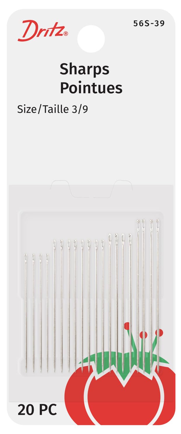 Dritz 56S-39 Sharps Handnadeln, Größe 3/9, Nickel (20 Stück)