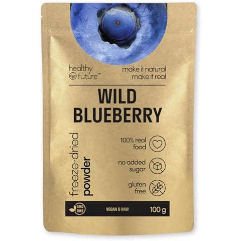Healthy Future Jamo Wild Blueberry Powder Freeze Dried Food Perfect for Muffins Porridge Smoothies Cakes Natural Superfood No Added Sugar No Preservatives GMO-Free Gluten-Free 100 g Cover