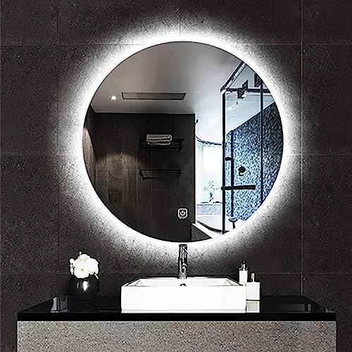 Miroir rétro-éclairé LED rond 80cm de qualité supérieure en verre HD - 2