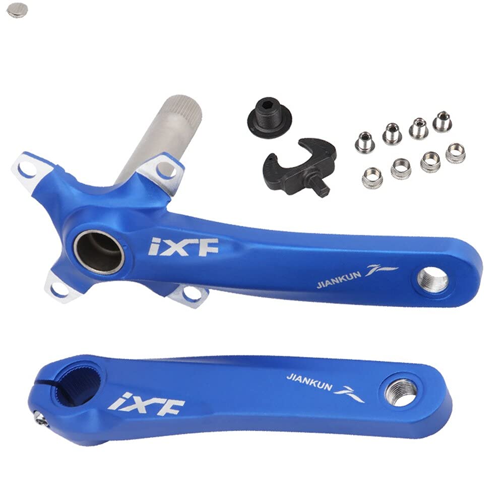 104 BCD Mountain Bike Guarnitura singola velocità, 170 mm MTB Square conico guarnitura di ricambio per pedivella bicicletta Set (blu)