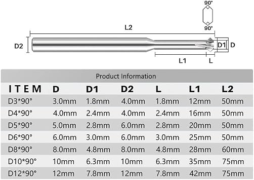 90 Degree Front Back Deburrer Double Angular Chamfering Cutter Inner Chamfer CNC Tool,D4x16xD2.4xD4x50