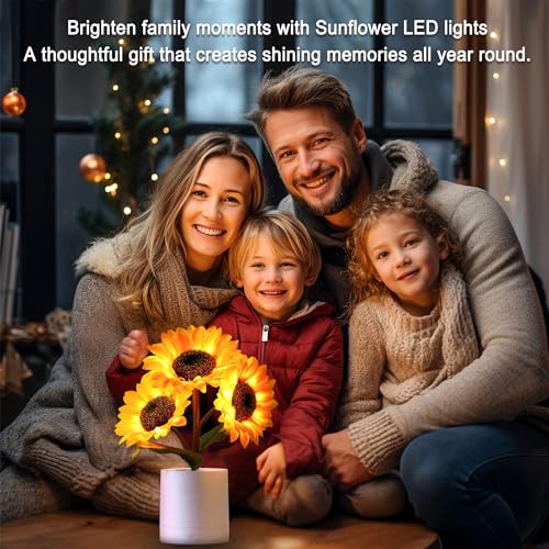 Sunflower LED Lamp for Women, Mother's Day Ideal for Bedroom Decor Sunflower Gifts for Mom Grandma Teacher Aunt Girlfriends Coworker Friend Wife Mothers Anniversary Birthday Christmas - Image 6