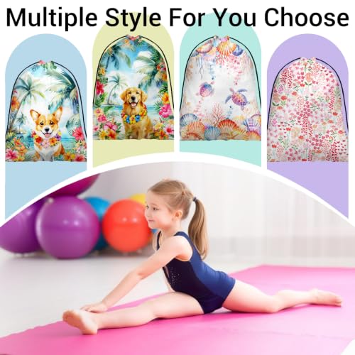 Image of Golden Retriever Drawstring Bag Palm Leaf Shoe Bags for Storage Wet Cloth