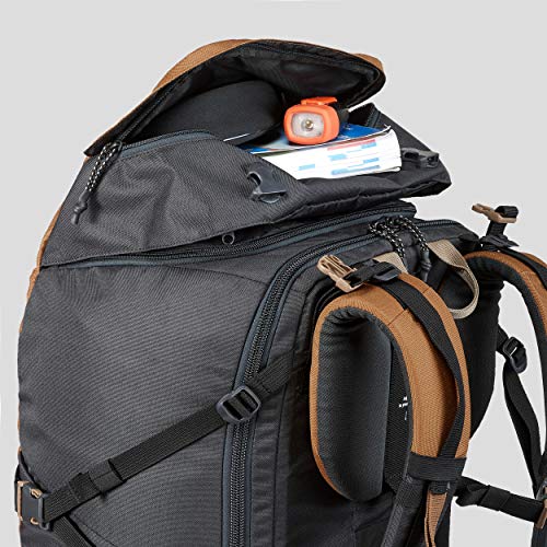 Image of Forclaz 8554567 Trekking Travel Backpack Pipe Travel 100 Camel, 60 litres