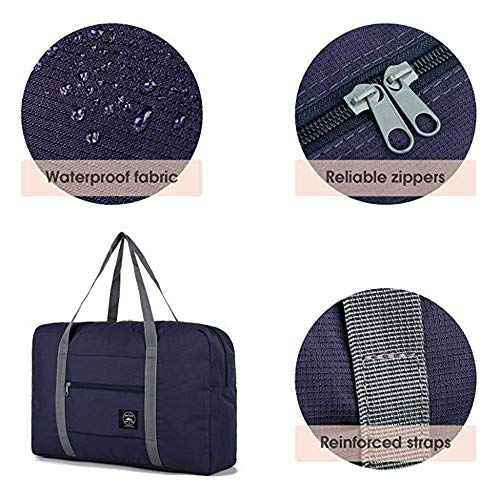 2 Pack Foldable Travel Duffel Bag, Lightweight Carry On Luggage Bag for Women and Men, Waterproof Multipurpose Sport Duffle for Sports, Gym, Vacation4