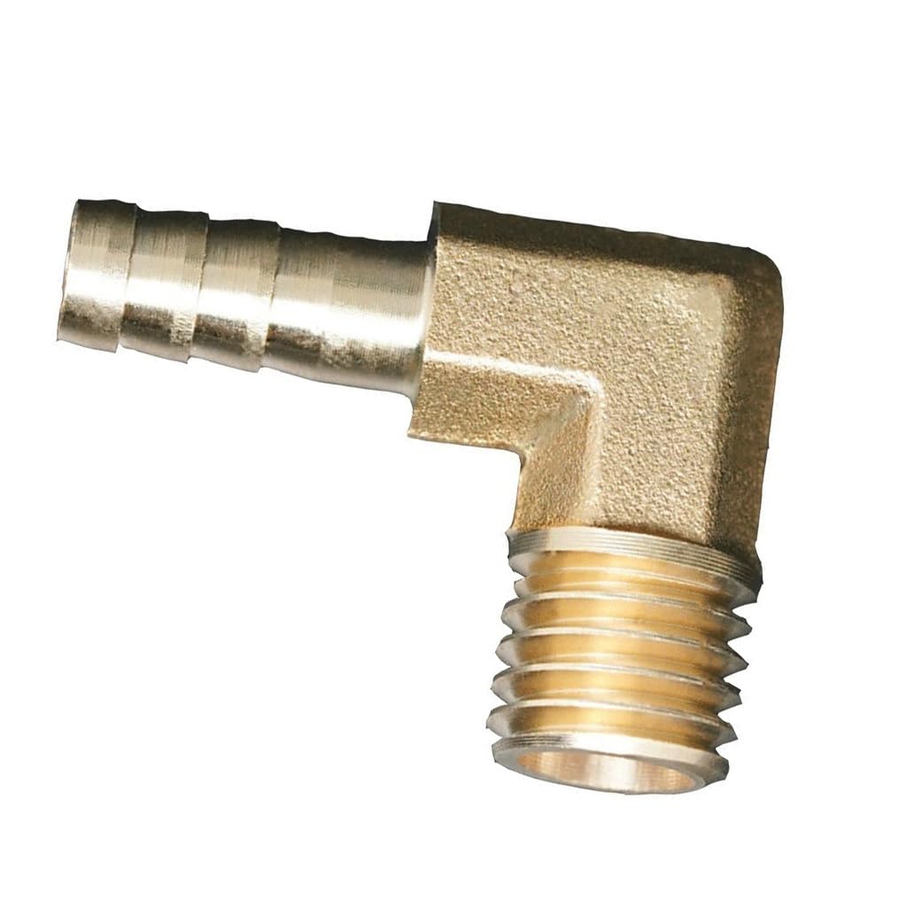 1pcs Brass Elbow Hose Barb Connector, 90 Degree Metric Male Thread Pipe Fitting(M10x1.5-8mm)