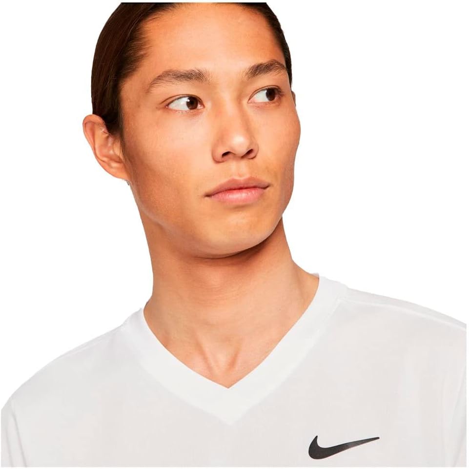 Mens Nike Dri-Fit Victory Tennis Shirt (White)