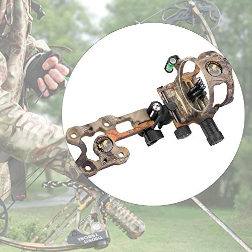 Mira composta de arco de tiro Arco composto de mira com luz de brilho ajustável Conjunto de mira de