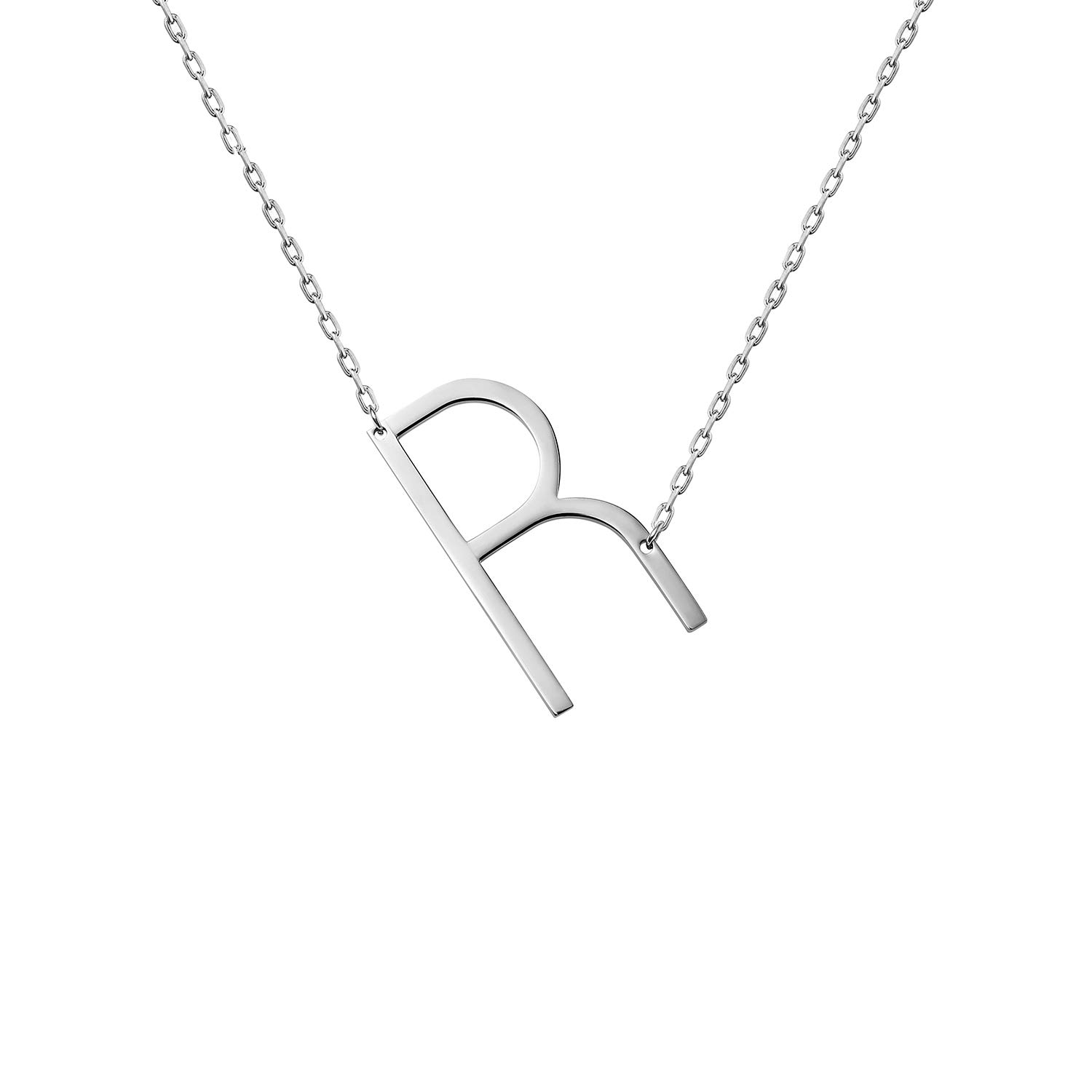 WIGERLONStainless Steel Initial Letters Necklace for Women Color 18k Gold-plated Silver-plated from A-Z Letter
