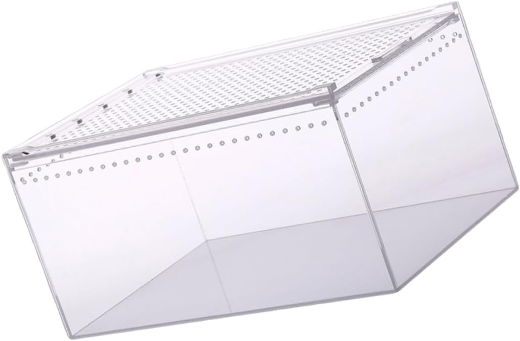 SUPVOX Acrylic Leak Reptile Breeding Box Ventilation Lizard Cage for Pet Feeder