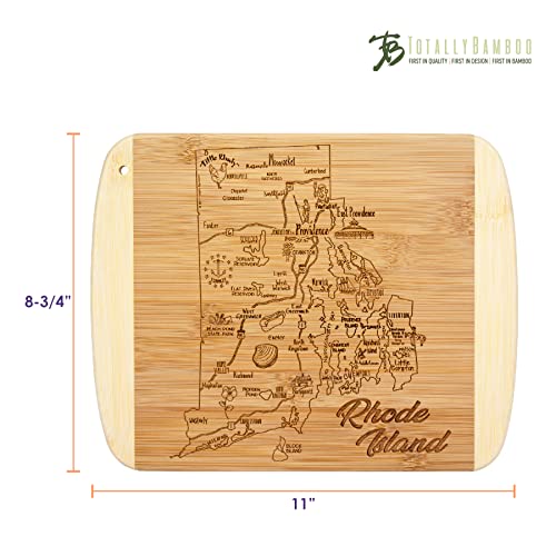 Image of Totally Bamboo A Slice of Life Rhode Island Engraved Map Cutting Board