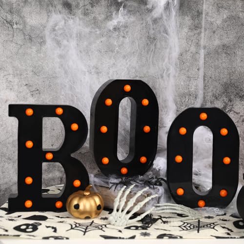 Halloween Decorations-3 Marquee Light up Letters "BOO" Decorative Sign | Halloween Decor for Kitchen Tabletop Fireplace Mantel Party Indoor - image 6
